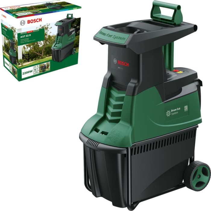 Подрібнювач садовий Bosch AXT22D 2200Вт 40об/хв 38мм 53л 31.3кг ріжуча система Turbine-Cut низькошумний