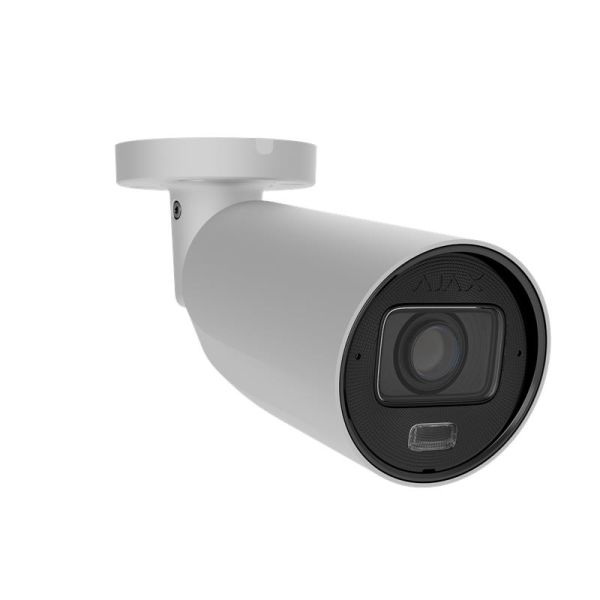 IP-камера дротова Ajax BulletCam HLVF 5 MP White, 2.8–12 мм, PoE, True WDR, IP67, ІЧ 60 м, LED 40 м, аудіо, кут огляду 31° до 111°, вулична, біла, 126277.217.WH