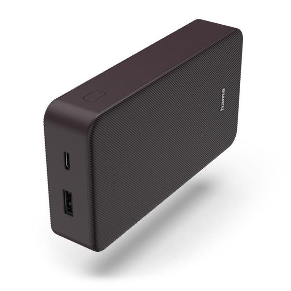 Акумулятор портативний літій-іонний Power Bank Hama 20000 мА·год, USB-C/USB-A, plum