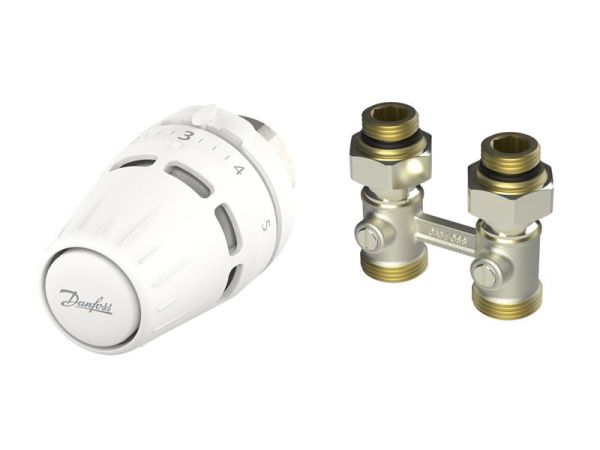 Комплект термостатичний Danfoss Regus M30x1.5 + RLV-KB, H-подібний, нижнє підкл, 1/2" прямий