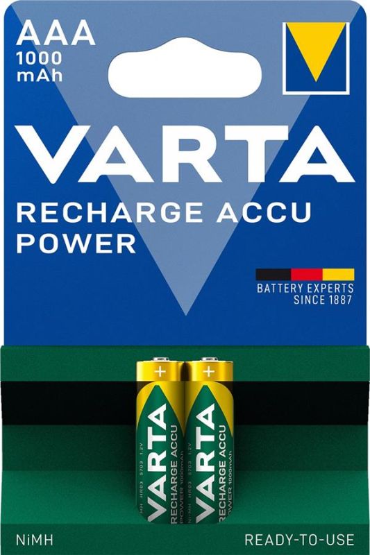 Акумулятор Varta NI-MH Power AAA 1000мА•г, 2шт