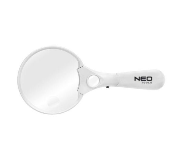 Збільшувальне скло Neo Tools, лупа, D110мм, 3 ступеня збільшення, LED підсвічування