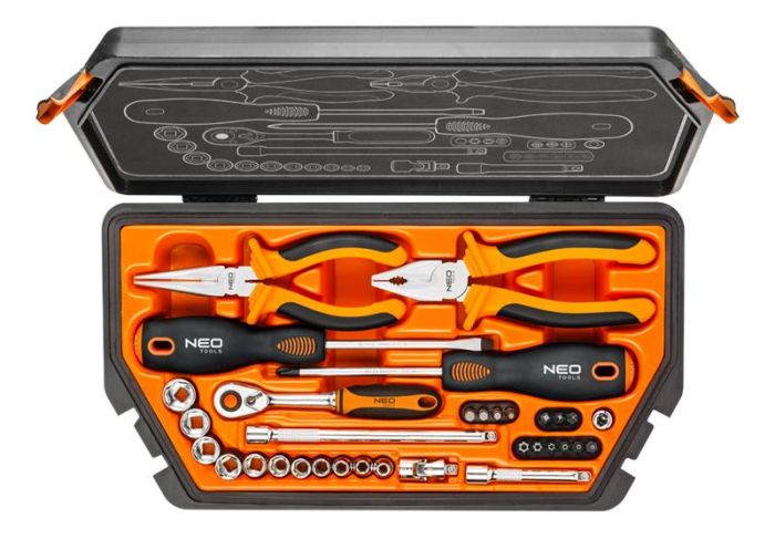 Набір інструментів Neo Tools, універсальний, CrV та S2, 33шт