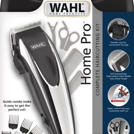 Машинка для стрижки WAHL HomePro Complete Kit, від мережі, вібраційний мотор, насадок-8, кейс,акс. компл, сталь, чорно-сріблястий