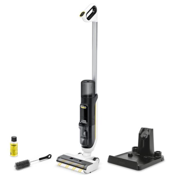 Пилосос Karcher безпровідний FCV 3, 160Вт, конт пил -0.45л, вода -0.8л, автон. робота до 30хв, вага-3.7кг, 3в1, білий
