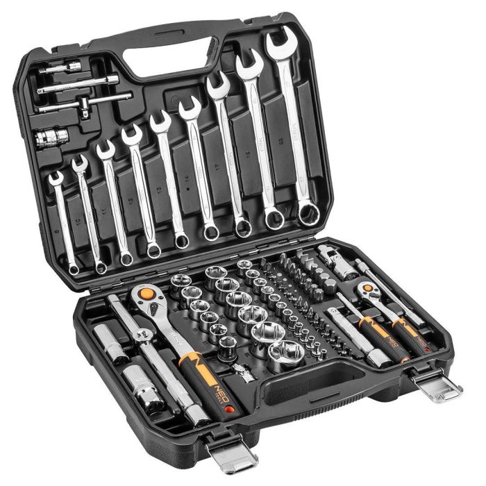 Набір інструментів Neo Tools, 1/2", 1/4", CrV, eco кейс, 82шт