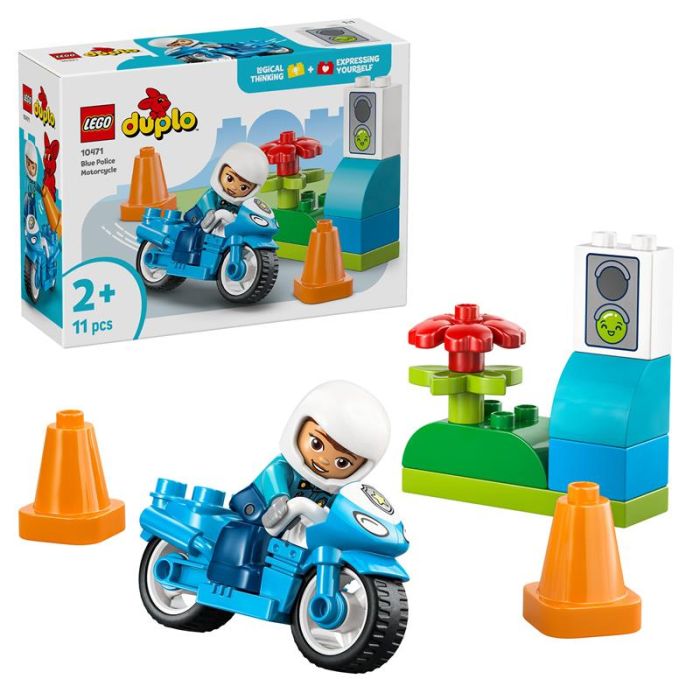 Конструктор LEGO DUPLO Town Синій поліцейський мотоцикл