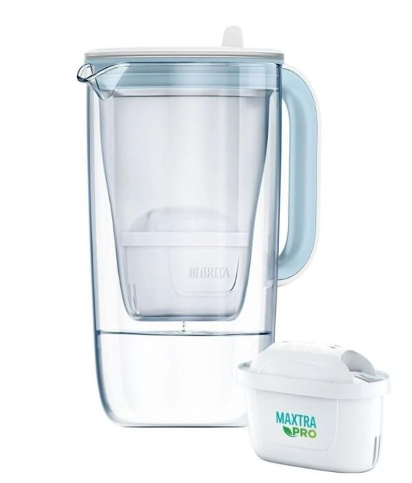 Фільтр-глечик Brita Glass Jug One скляний 2.5л (1.7л очищеної води) з картриджем синій