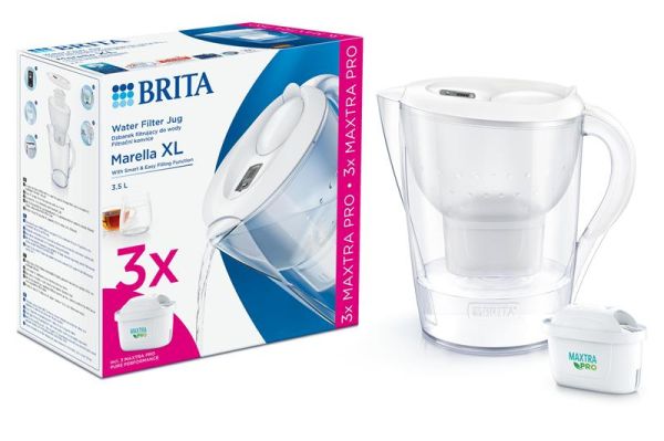 Фільтр-глечик Brita Marella XL Memo MXPro 3.5л (2л очищеної води) + 3 картриджа білий