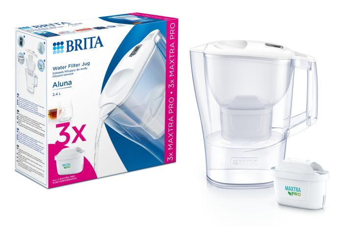 Фільтр-глечик Brita Aluna Memo MXPro 2.4л (1.4л очищеної води) + 3 картриджа білий