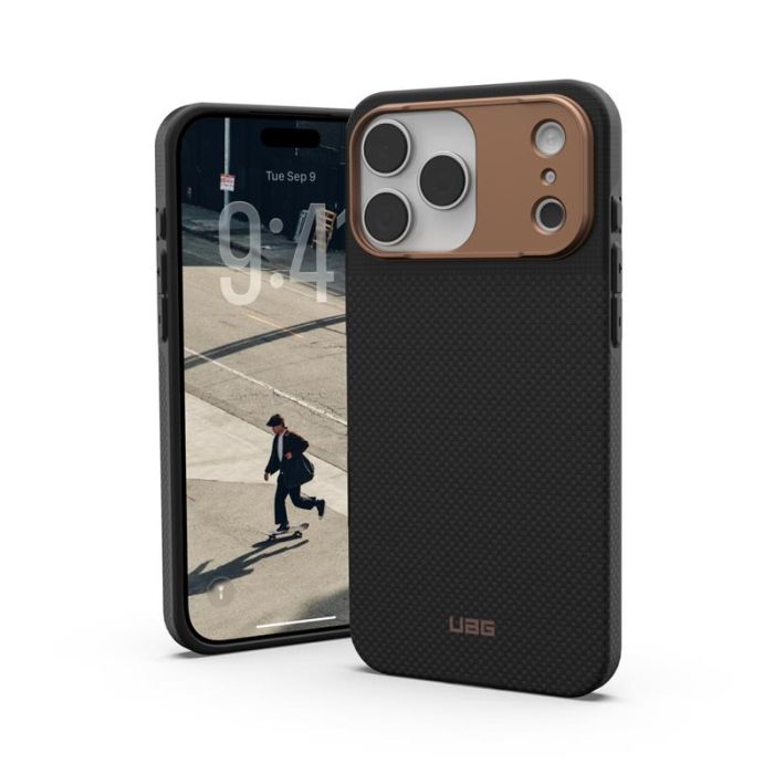 Чохол UAG для iPhone 17 Pro, Fibr Armr Magsafe, Kevlar Graphite/Bronze