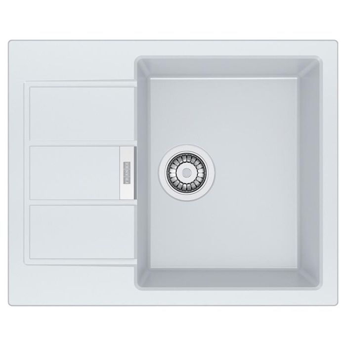 Мийка кухонна Franke Sirius, тектонайт, прямокутник, з крилом, 620х500х200мм, чаша - 1, накладна, S2D 611-62, білий