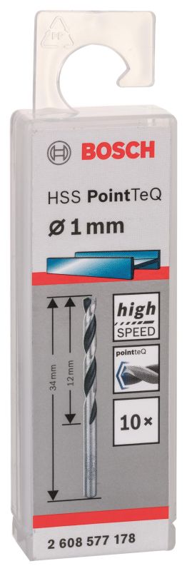 Свердло по металу Bosch Professional HSS-PointTeQ, 1х12х34мм, 10шт
