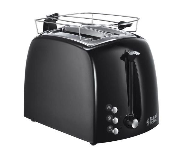 Тостер Russell Hobbs Textures 850Вт, пластик, чорний
