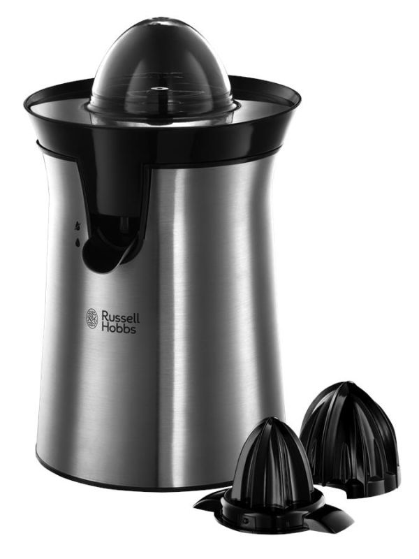 Соковитискач Russell Hobbs Classics цитрус-прес 60Вт, 2 насадки в комплекті, метал, чорний