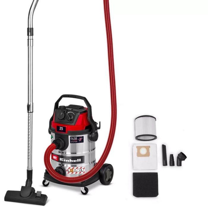 Пилосос професійний Einhell TE-VC 2580 SACL 1100Вт 200мбар контейнер 25л 230В/2200Вт вологе/сухе прибирання 6.9кг