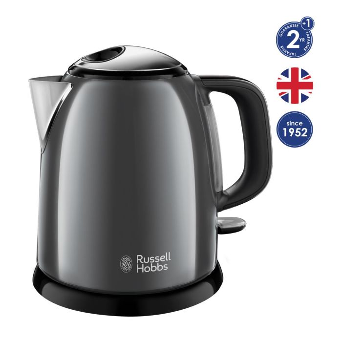Електрочайник Russell Hobbs Colours Plus Mini, 1л, метал , сірий