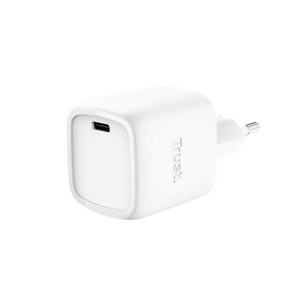 Зарядний пристрій мережевий Trust Maxo 30Вт, GaN, USB-C, PD/PPS, білий