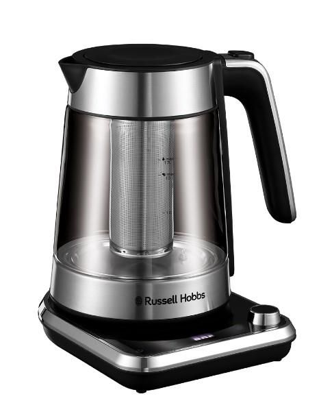 Електрочайник Russell Hobbs Attentiv Kettle, 1.7л, Strix, скло, база зі сховищем для шнура, сірий