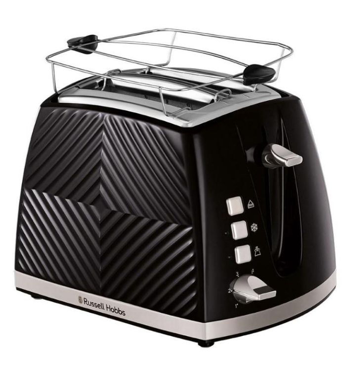 Тостер Russell Hobbs GrooWe 2 Slice 850Вт, підігрів, розморожування, пластик, чорний