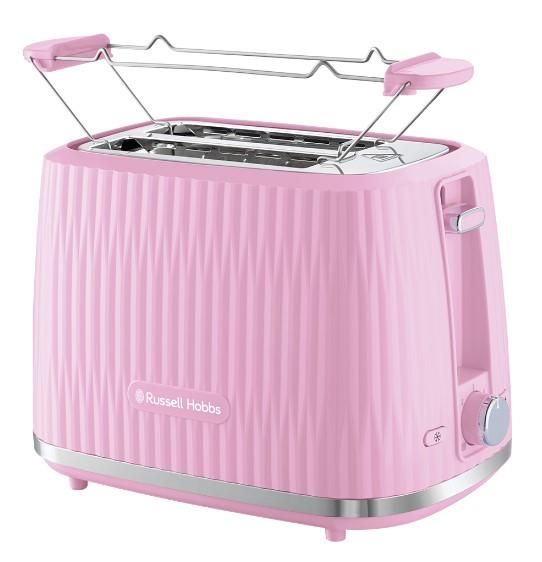 Тостер  Russell Hobbs Eden 800Вт, пластик, підігрів,разморозка, малиновий