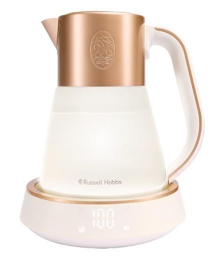 Електрочайник Russell Hobbs Calm, 1.7л, скло, біло-мідний