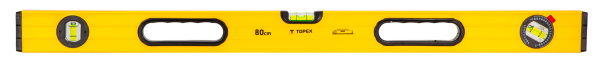 Рівень TOPEX тип 600, 80см, 3 капсули, алюмінієвий, отвори для руки