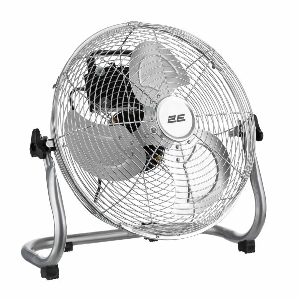 Вентилятор підлоговий 2E PowerWind 35C професійний, 35см, 65Вт, кнопки, двигун мідь 100%, срібний