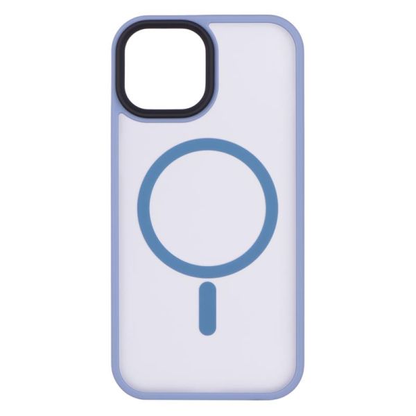 Чохол 2Е Basic для iPhone 15, Soft Touch MagSafe Cover, синій світлий