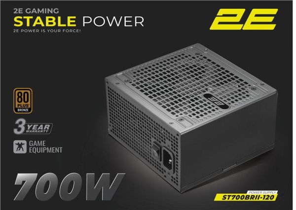 Блок живлення 2E GAMING Stable Power Pro ATX3.1 GEN5.0 (700W), >85%, 80+ Bronze, 120мм, 1xMB 24pin(20+4), 2xCPU 8pin(4+4), 3xMolex, 6xSATA, 4xPCIe 8pin(6+2), 1x