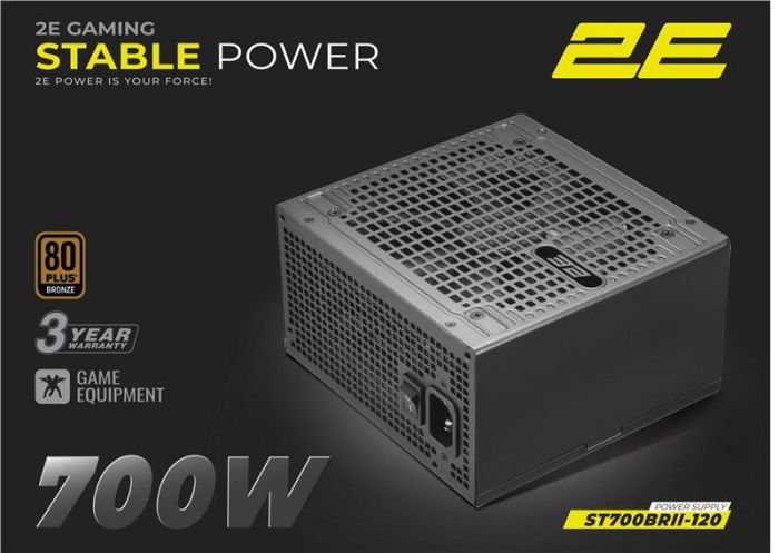 Блок живлення 2E GAMING Stable Power Pro ATX3.1 GEN5.0 (700W), >85%, 80+ Bronze, 120мм, 1xMB 24pin(20+4), 2xCPU 8pin(4+4), 3xMolex, 6xSATA, 4xPCIe 8pin(6+2), 1x