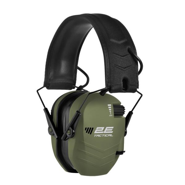 Тактичні захисні наушники 2E Pulse XD Army Green NRR 23 dB, активні