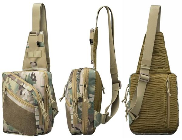 Сумка-слінг 2Е Tactical,  швидке відкривання, 4 відсіки, камуфляж