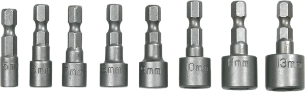 Головки торцеві TOPEX, 1/4", 5-13мм, CrV, набір 8шт