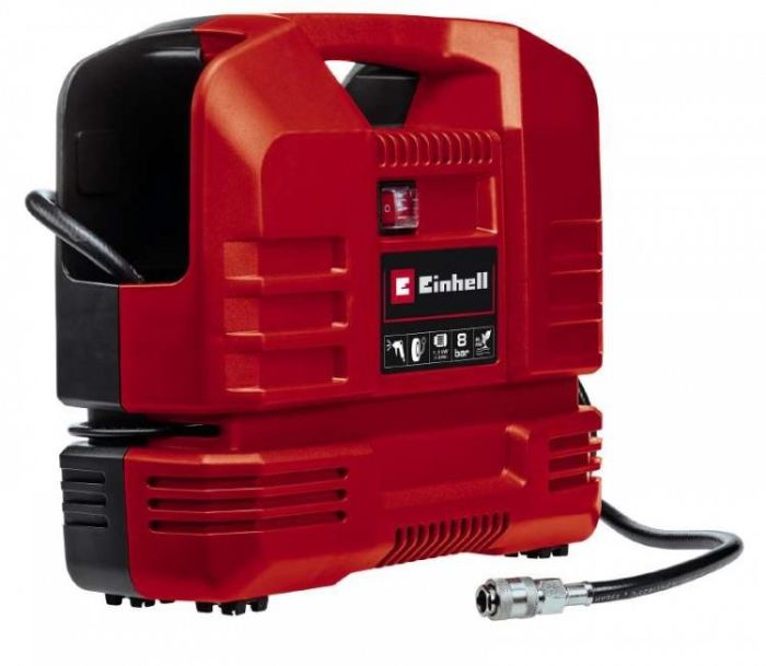 Компресор повітряний Einhell TC-AC 190 OF Set, безолійний, 1100Вт, 190л/хв, 8бар, 5кг