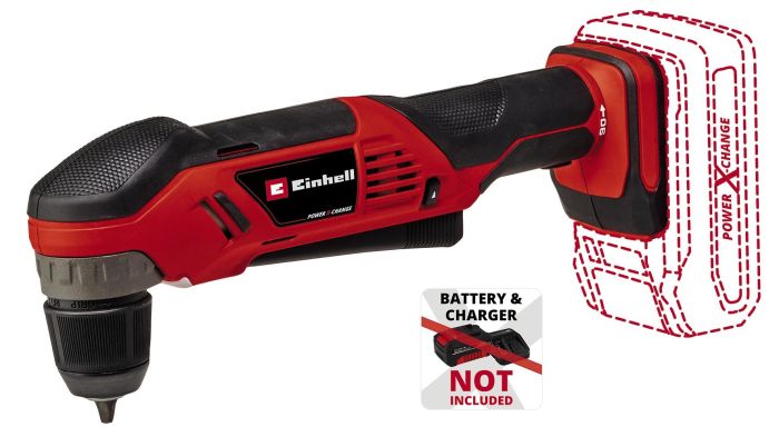 Дриль кутовий акумуляторний Einhell TE-AD 18 Li - Solo PXC 18В 45Нм 1100об/хв патрон 10мм 1.22кг без АКБ та ЗП
