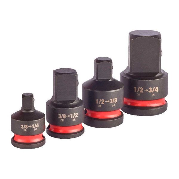 Перехідник Milwaukee, 1/2"-3/4", 1/2"-3/8", 3/8"-1/2", 3/8"-1/4", для торцевих головок, набір 4шт