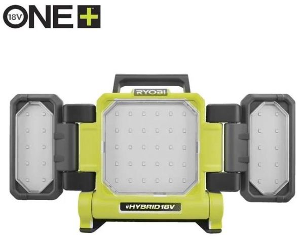Прожектор гібридний панельний Ryobi ONE+ RLPH18-0 18В/220В Hybrid 3 LED панелі 3000лм 3 режими яскравості без АКБ та ЗП
