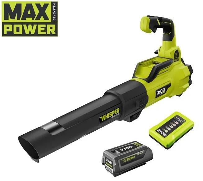 Повітродув садовий акумуляторний Ryobi Max Power RY36BLXA-140P 36В акб 1х4А·год ЗП 176км/год 3.5кг