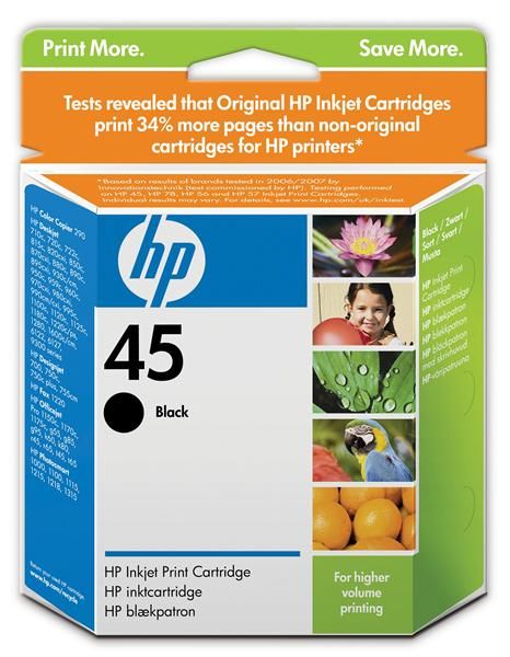 Картридж із друкуючою головкою струменевий HP No.45 DJ9xx/11xx/1220/1280/P1000 black