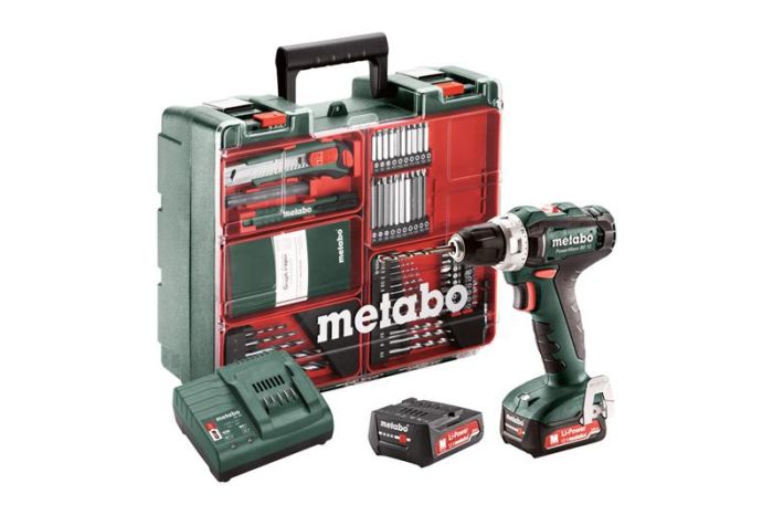 Шурупокрут-дриль акумуляторний Metabo PowerMaxx SB 12 Set 12В 2x2А·год 17·40Нм 0-360·0-1400об/хв 1.1кг