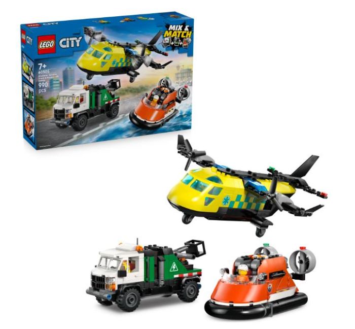 Конструктор LEGO City Ремікс літака, вантажівки та судна на повітряній подушці