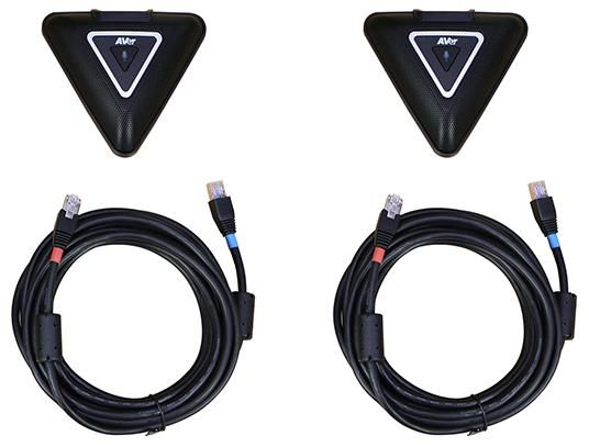 Мікрофонна пара додаткова AVer з 5 м кабелем для систем VC550/ FONE540/ VC520 Pro 3, 2 х Omni-mic, радіус дії 3 м, RJ45, чорний