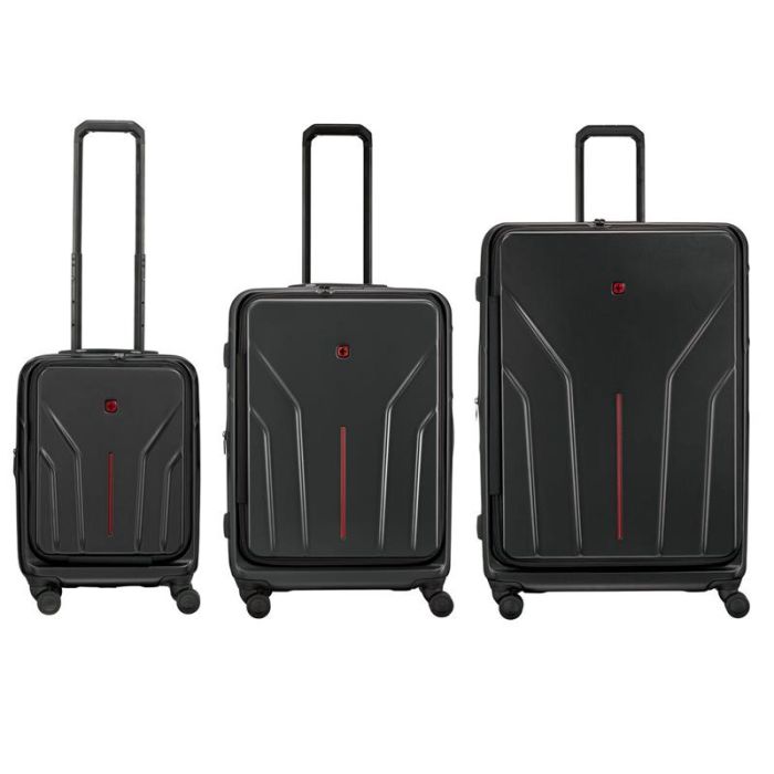 Набір валіз Wenger Amplix Hardside, полікарбонат, (S+M+L), TSA, 4 колеса, EXP, чорний