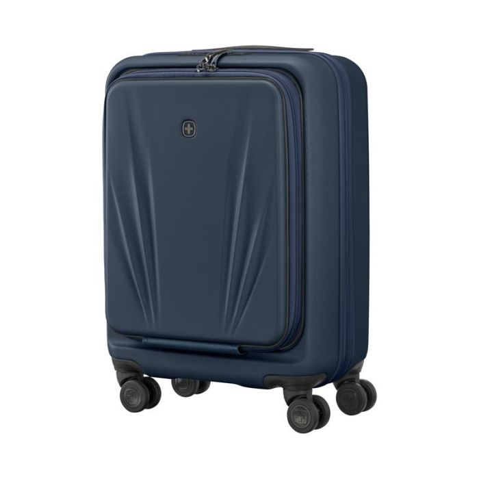 Валіза Wenger Skyon Hardside Carry-On, мала, з відсіком для н/б 16", полікарбонат, TSA, 4 колеса, розширення, USB, темно-синій