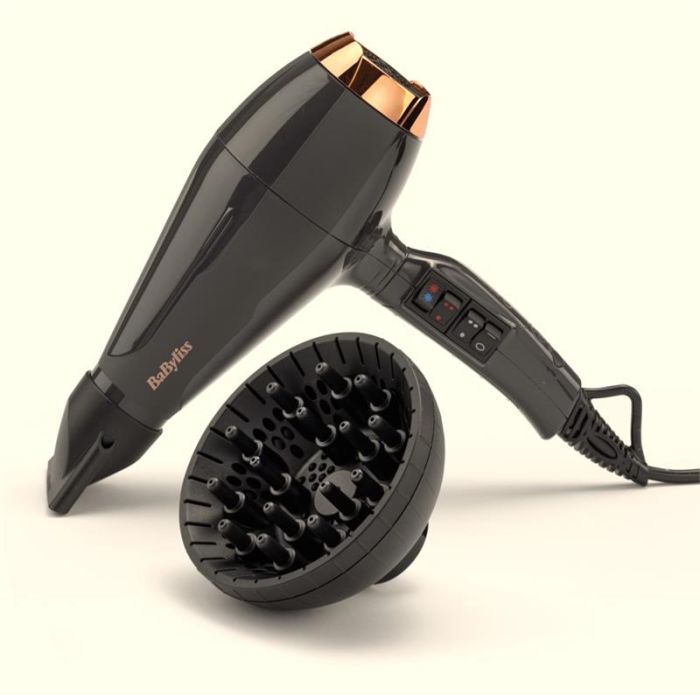 Фен Babyliss Air Pro, 2200Вт, 2 режими, дифузор, іоніз-я, хол. обдув, чорний