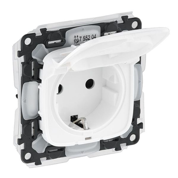 Розетка 2К+З зі шторками Legrand Valena ALLURE, IP44, білий,