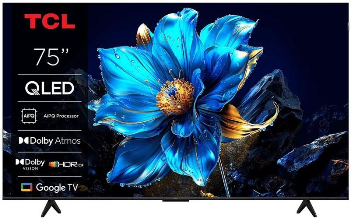 Телевізор 75" TCL QLED 4K 60Hz Smart Google TV Black