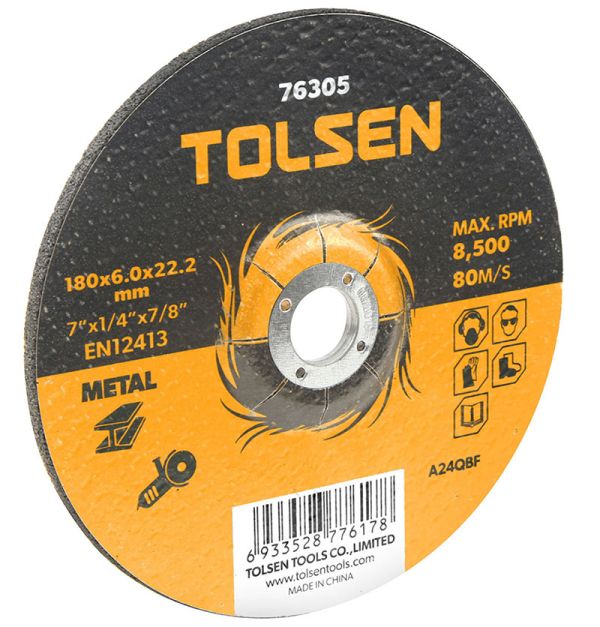 Диск шліфувальний Tolsen по металу, 125х6.0х22.2мм