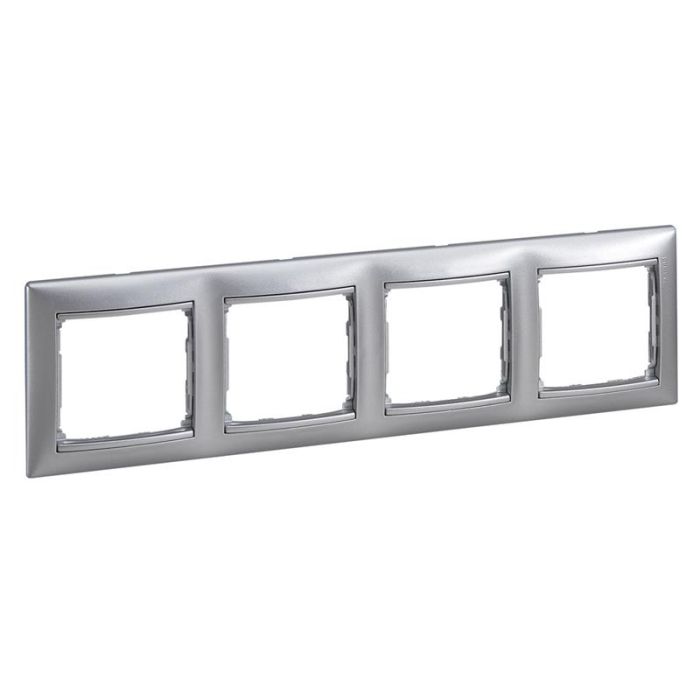 Рамка 4 пости Legrand Valena Classic, алюміній